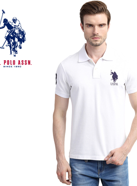 t恤男短袖翻领纯棉商务休闲polo衬衫夏季纯色男装U.S. POLO ASSN.