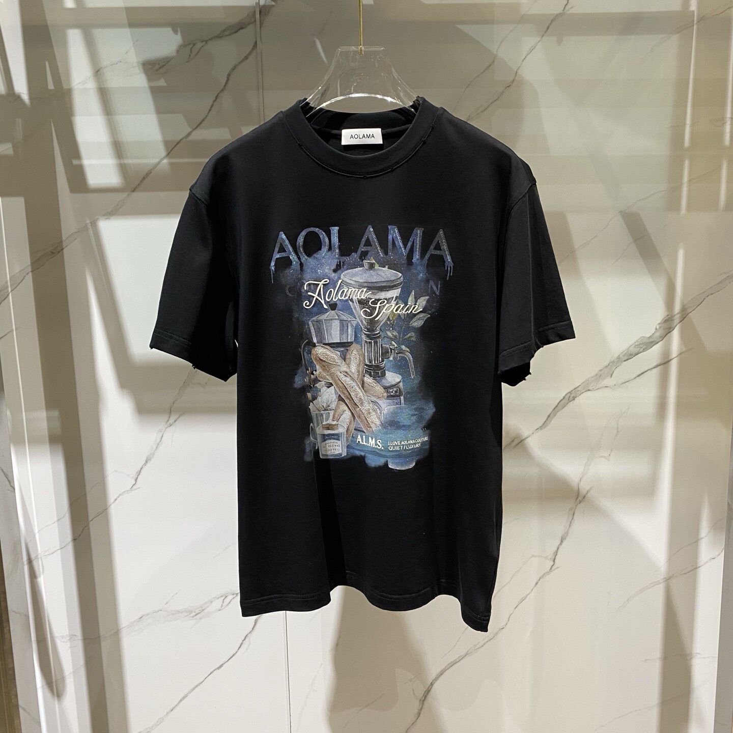 AOLAMA 26春夏新款logo字母刺绣时尚图案印花男士短袖T恤