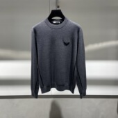 现货FERRE费雷 352086 羊毛针织衫 25秋冬三角logo徽标装 饰男士