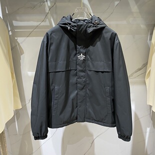 现货Karl Lagerfeld 25秋冬老佛爷logo字母印花男士连帽羽绒服