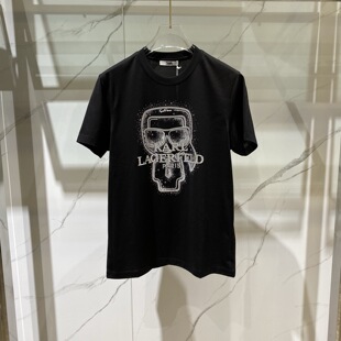 Karl 26春夏老佛爷logo字母烫钻印花男士 短袖 T恤602161 Lagerfeld