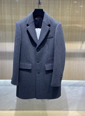 现货Ferre费雷 25秋冬logo字母刺绣男士羊毛呢大衣外套 333005