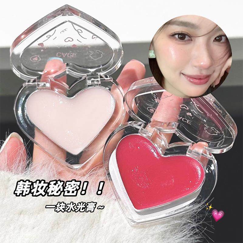 新品爱心多用单色高光膏 腮红盘脸部彩妆提亮代发