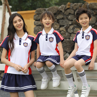 班服老师毕业服儿童小学生校服幼儿园园服夏装男女童短袖纯棉套装