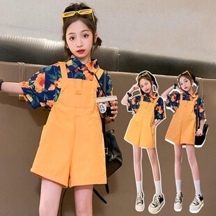 8090年代怀旧服装儿童复古港风童装走秀穿搭女童背带裤套装演出服