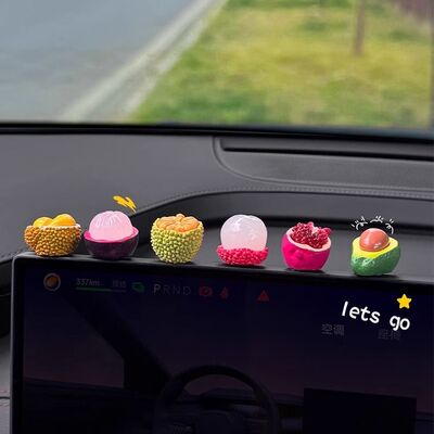 仿真水果榴莲车内饰品摆件汽车中控台装饰品创意个性车载水果摆件