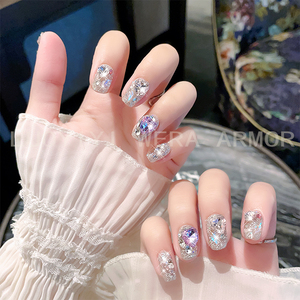 【暗夜繁星】钻款纯手工定制高级感穿戴甲短款显白2023新款美甲片