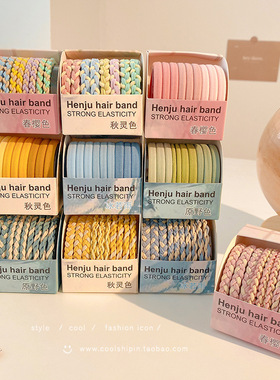 糖果色麻花发绳扎马尾头绳高弹力耐用橡皮筋新款发圈头饰日式清新