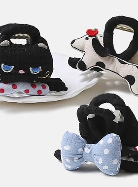 可爱猫咪狗狗布艺发夹甜美少女盘发后脑勺顶夹鲨鱼夹日常百搭发饰