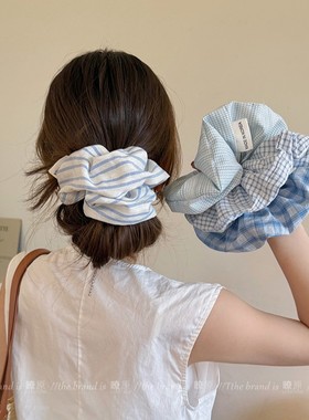 蓝色海洋~韩系温柔大肠发圈女高级感百搭发绳丸子头皮筋头绳发饰