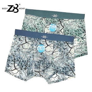 Z8男士 6220夏季 超薄冰丝印花舒适透气速干无痕青年中腰平角裤 内裤