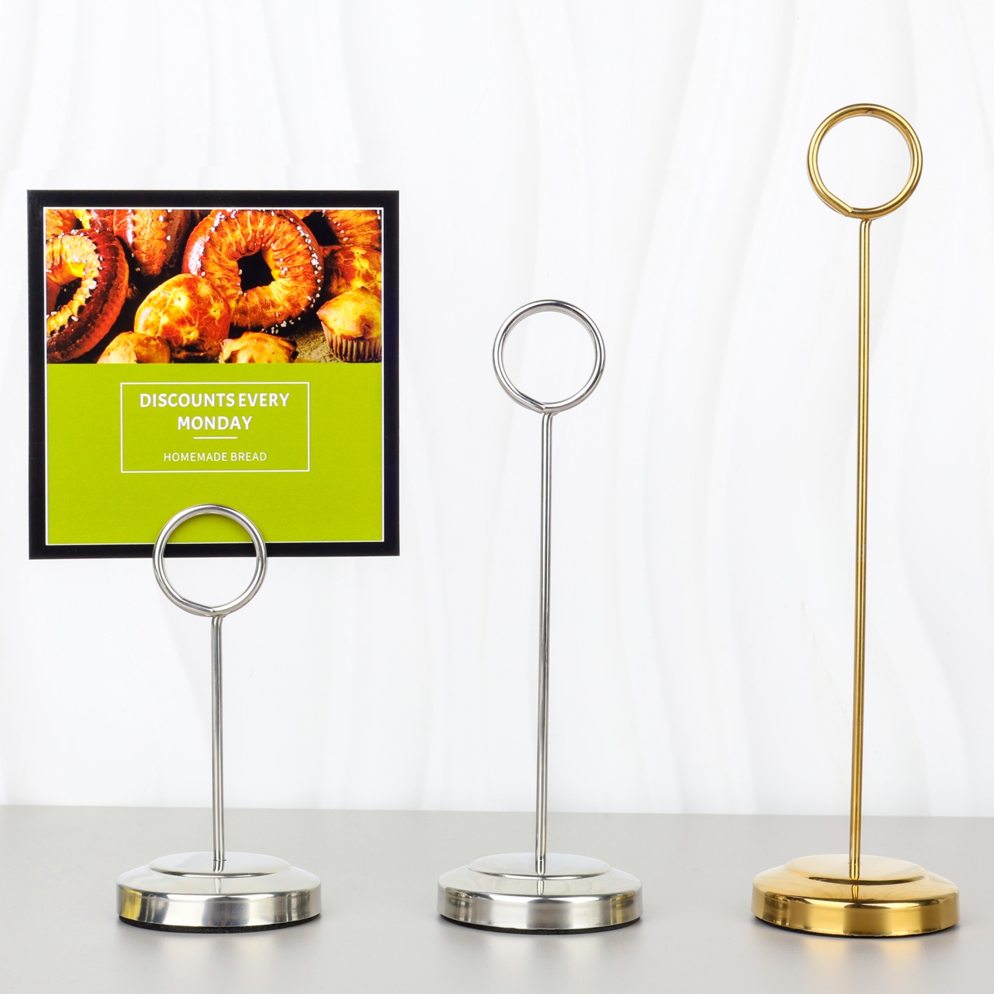 不锈钢标签牌菜牌夹展示牌夹子桌签牌立牌夹商品价格牌夹餐牌夹