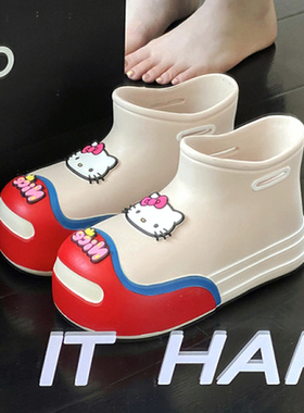 AKM雨鞋女款春秋可拆洗晴雨天防臭成人雨靴外穿短筒厚底防水防滑