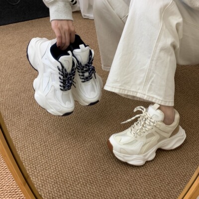 SGIRL TWTW复古做旧厚底老爹鞋女2026春季小个子增高休闲运动鞋潮