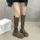 SGIRL TWTW复古高筒显瘦秋冬靴子女2025新款 不过膝套筒增高长筒靴