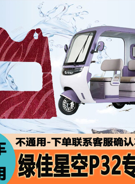 专用绿佳星空p32电动三轮车脚垫P32脚踩垫雪妮丝皮革DA1000DZK-22