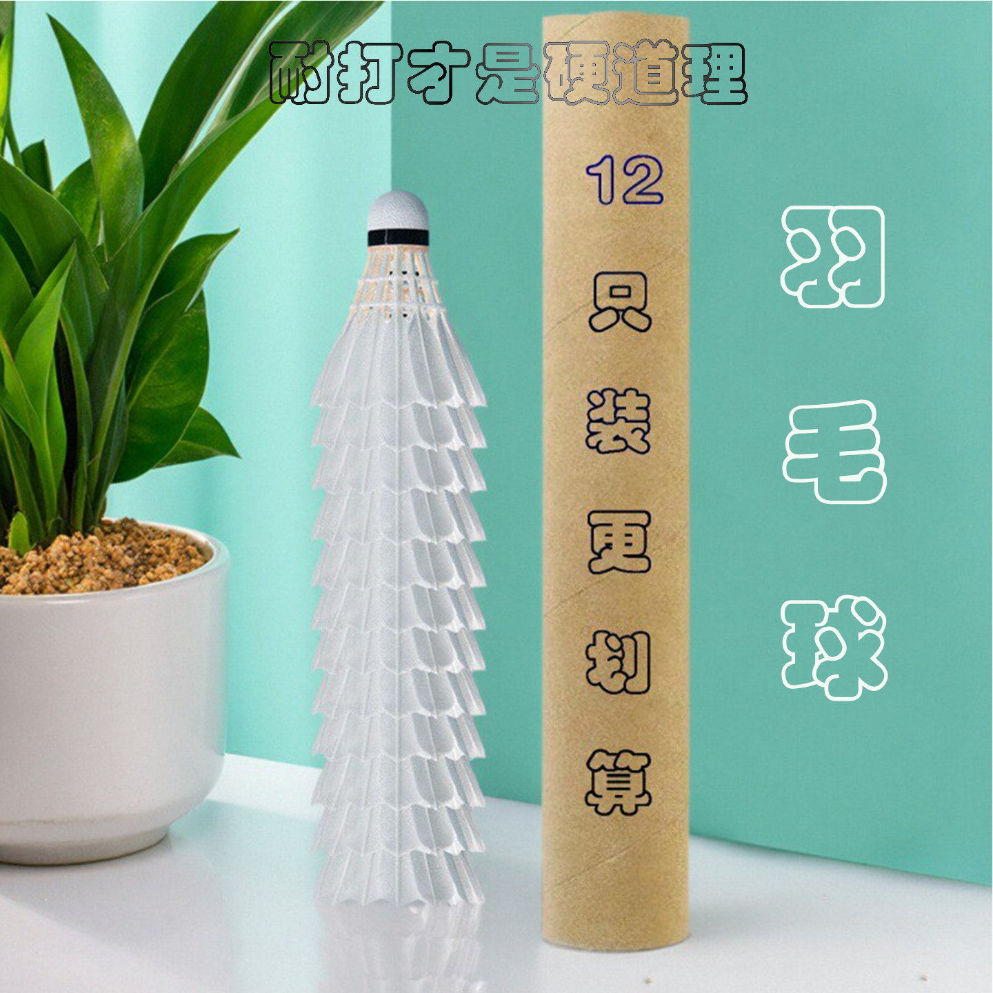 博卡无标鹅毛耐打训练比赛羽毛球