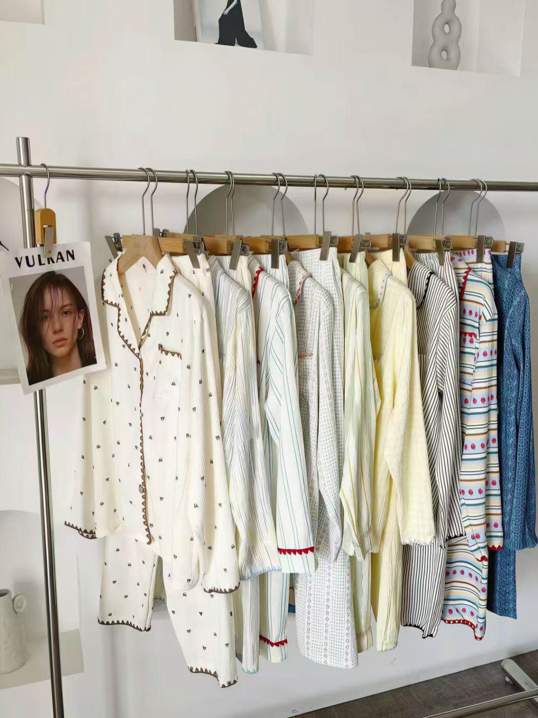 新款日系睡衣2026刺绣锁边长袖长裤小众家居服套装可外穿62227