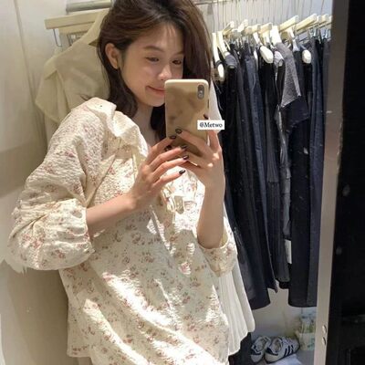 娃娃领Jasmine碎花法式家居服长袖长裤睡衣仙女公主风跨境