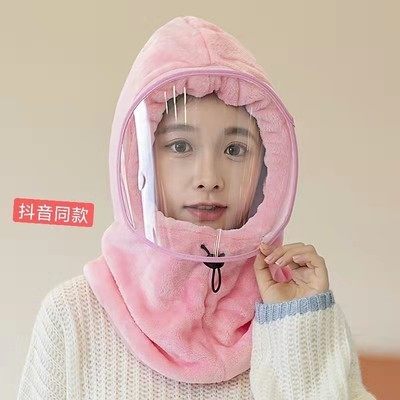 骑车防风头套神器网红款冬季护耳头套一体女男保暖带面罩帽子围脖