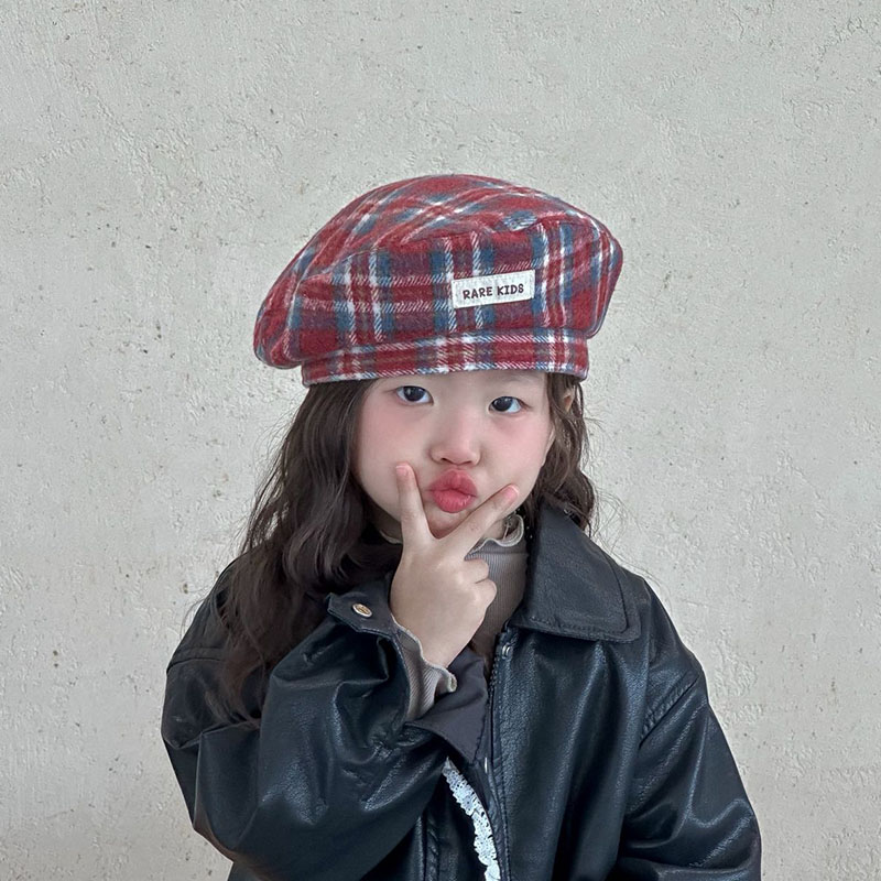 ins韩版新款儿童贝雷帽秋冬时尚
