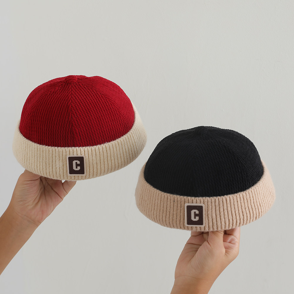 儿童瓜皮帽秋冬季2-6岁宝宝户外保暖地主帽ins时尚男女童雅痞帽潮