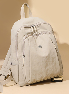 轻便潮流时尚双肩包女2025新款休闲百搭防水尼龙布旅游大容量背包