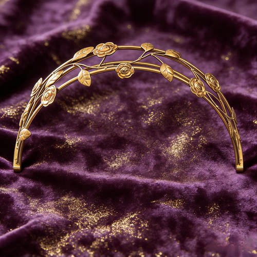 皇冠卧室床头挂件工艺品金色中古风床头帘幔轨道公主风女儿房纱帘