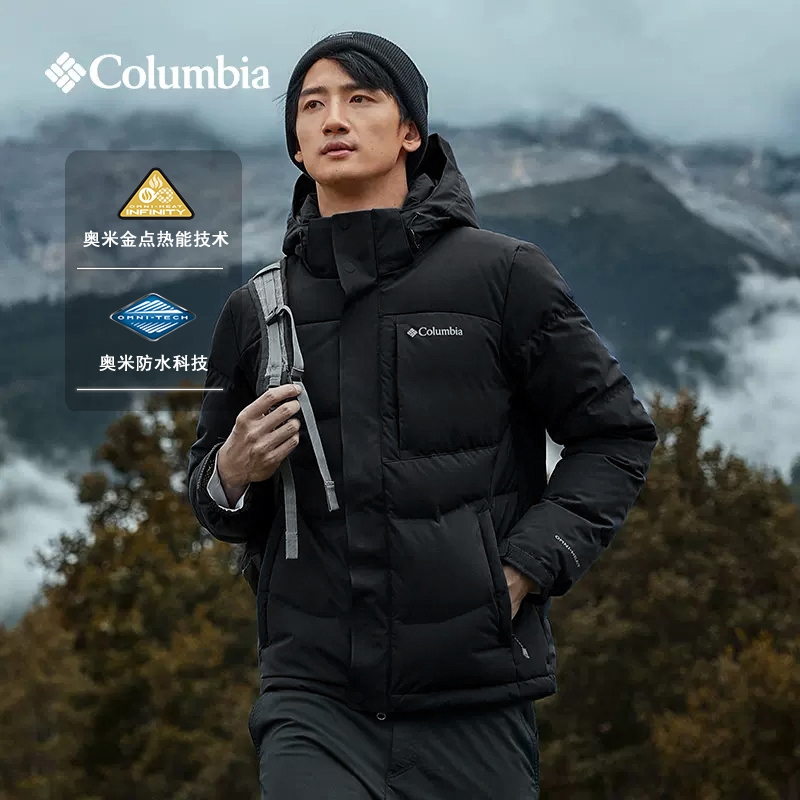 哥伦比亚户外金点热能保暖羽绒服男秋冬新款700蓬鹅绒外套XE3760