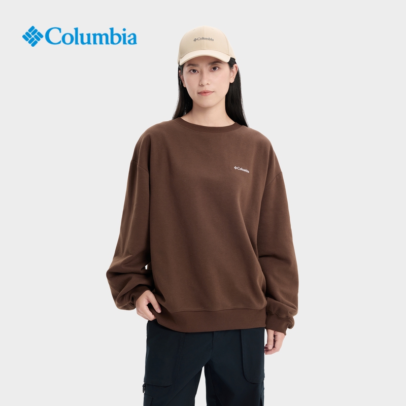 Columbia哥伦比亚户外卫衣女25秋冬加绒保暖长袖圆领套头衫XL9619