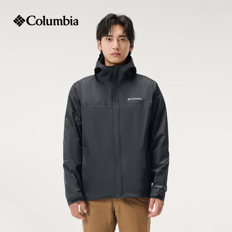 Columbia哥伦比亚户外男士26秋冬防水单层连帽冲锋衣外套RE2433