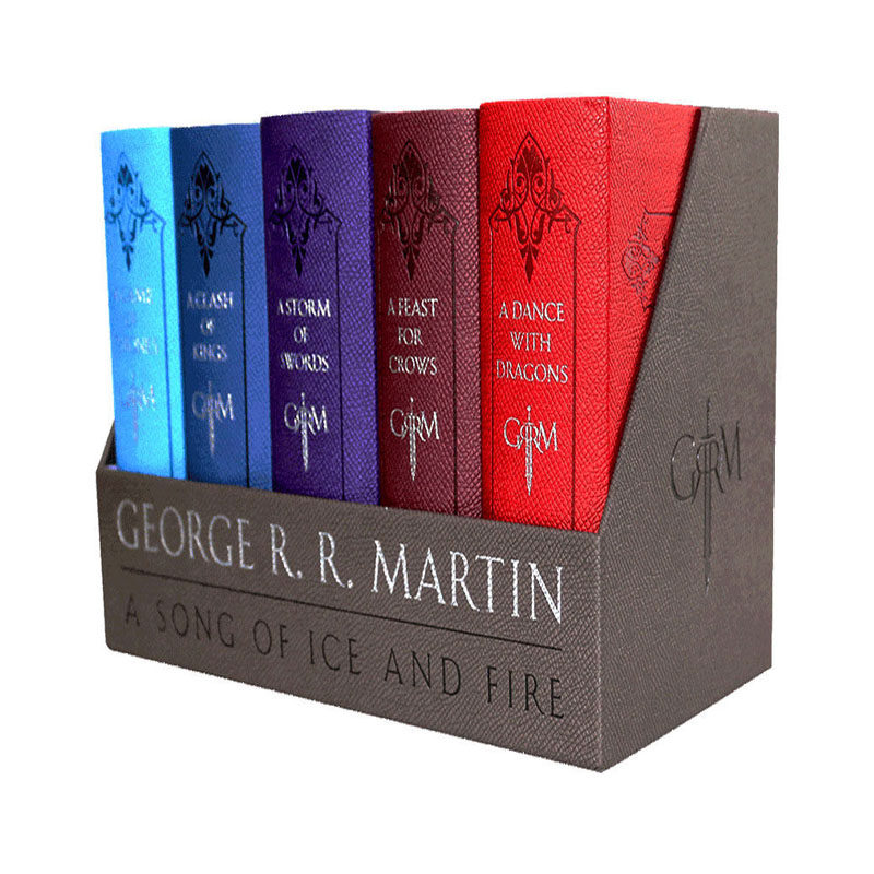 现货冰与火之歌权利的游戏套装1-5英文原版 A Song of Ice and Fire精装皮革版 game of thrones珍藏版奇幻 ...