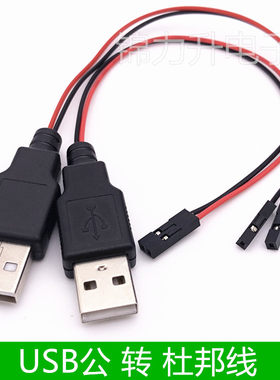 USB转杜邦2.54mm1P2P两芯电源线