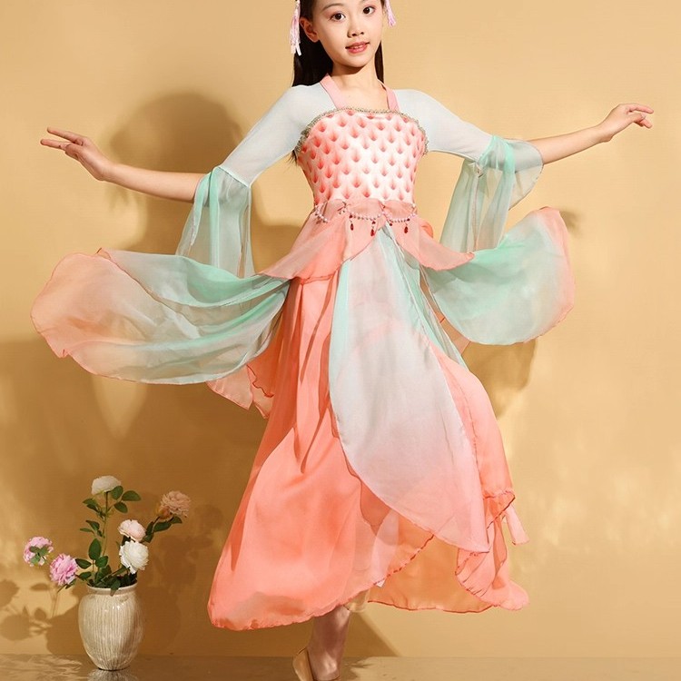 儿童古典舞演出服飘逸古风扇子舞