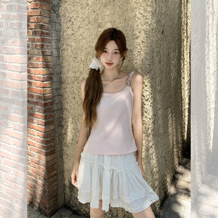 甜美减龄设计感花朵甜美吊带背心女2025夏季 新款 美背小众显瘦无袖