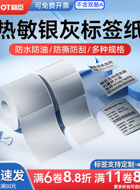精臣B系列银灰标签纸办公设备固定资产银灰色防水热敏不干胶贴纸