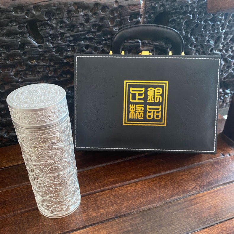 九龙浮雕纯银水杯食用银银杯子s保冷/保温杯