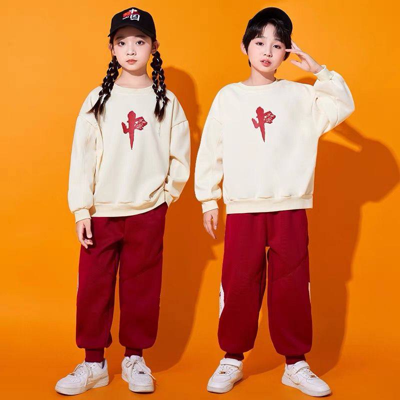 元旦儿童啦啦队演出服中国风小学生运动会服装幼儿园团体表演班服
