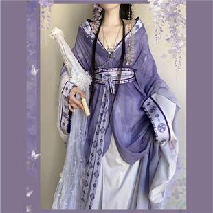 壹拾柒汉服女【大乔小乔】cos原创战国袍直据交领印花仙气秋冬款