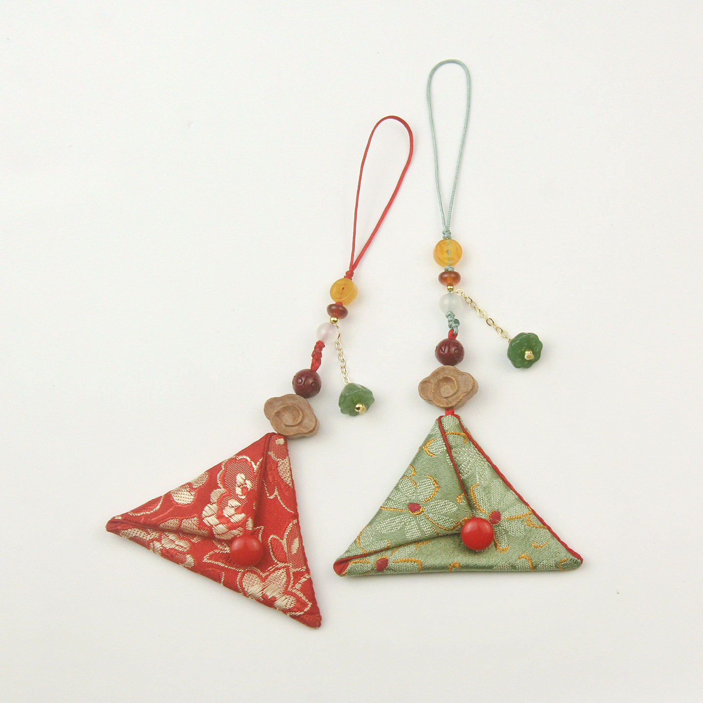 免缝三角形福袋空袋手机链平安护身符袋储存胎毛朱砂袋红包包挂件