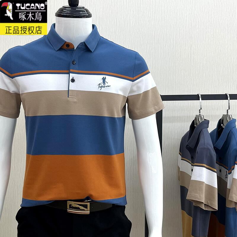 正品短袖polo衫男纯棉T恤中青年