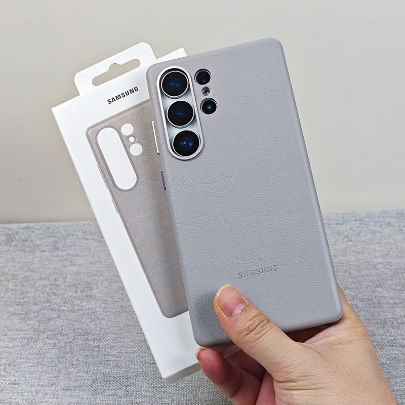 三星S25ultra手机壳原装同款皮革全包按键防摔保护壳S25+纯色机壳