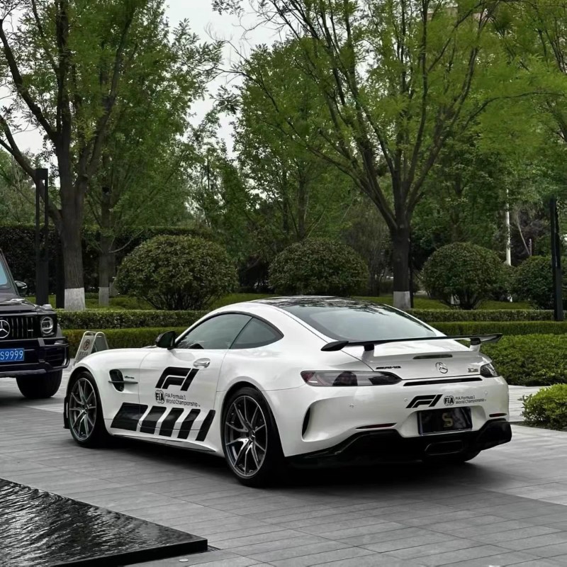 奔驰GTR F1车贴赛车安全车个性改装拉花 AMG GT C63汽车机盖贴纸