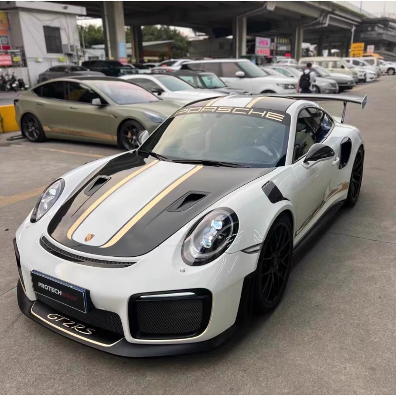 保时捷911GT2RS机盖赛道改装个性拉花GT3RS车身侧裙贴纸前挡尾翼