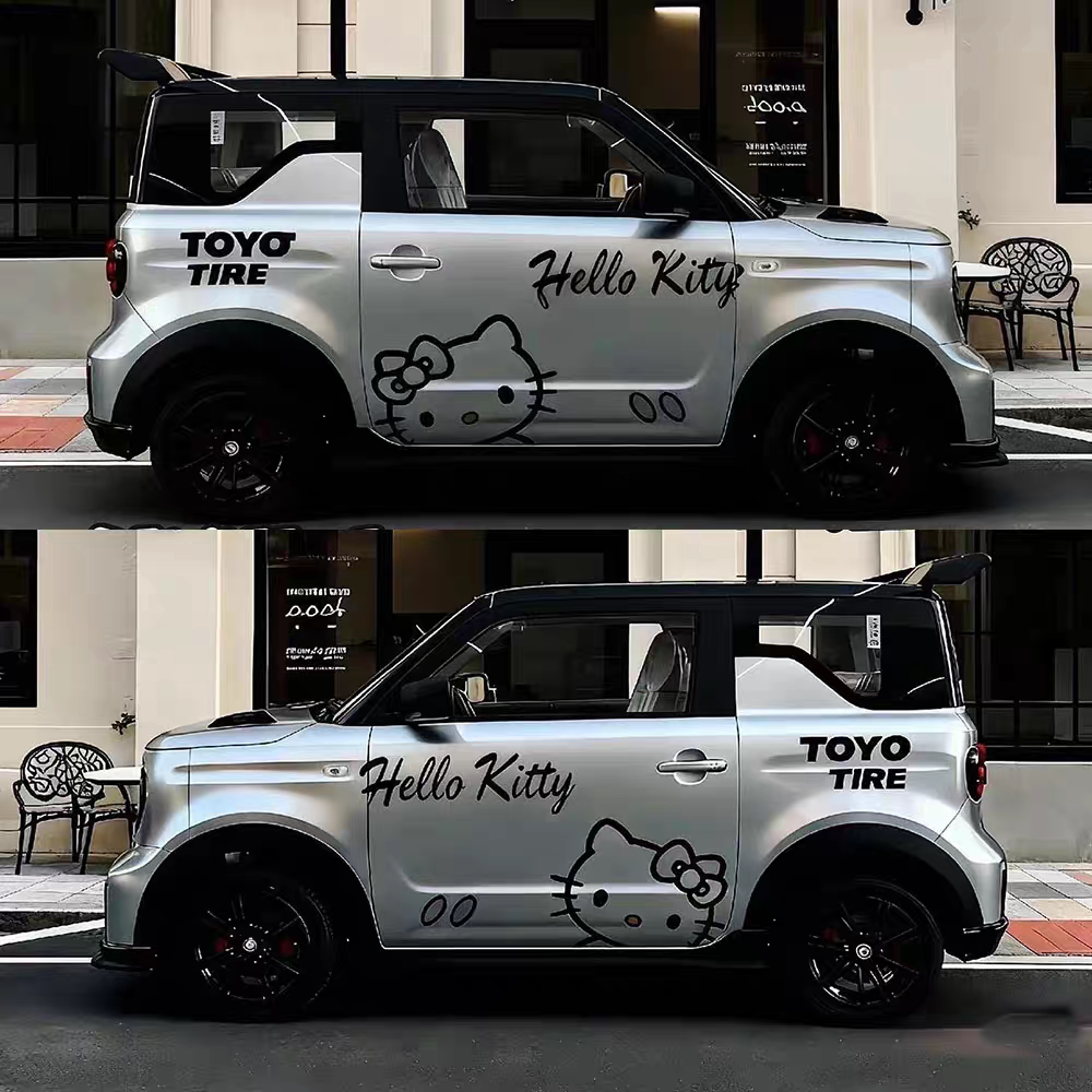 吉利银河MINI车贴拉花吉利熊猫车身贴纸个性改装Hellokitty猫贴