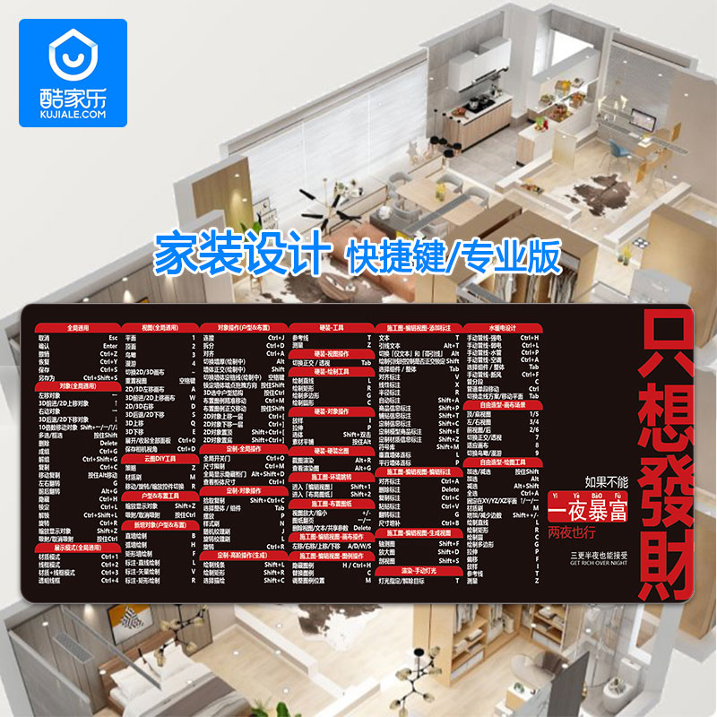 酷家乐快捷键鼠标垫家装设计草图