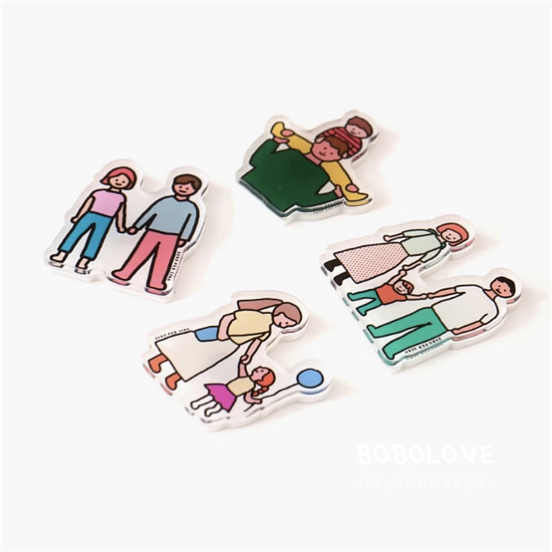 原49清仓~韩国插画师正版 可爱小家庭的冰箱贴亲子冰箱贴磁力超强