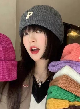 户外毛线帽圆顶女休闲保暖
