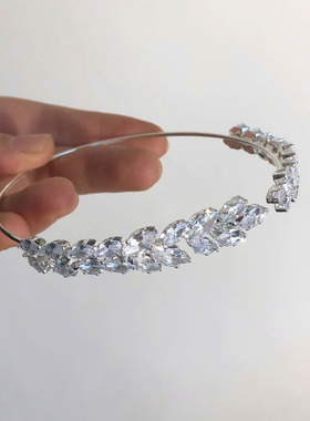 时尚超闪树叶麦穗开口手环女