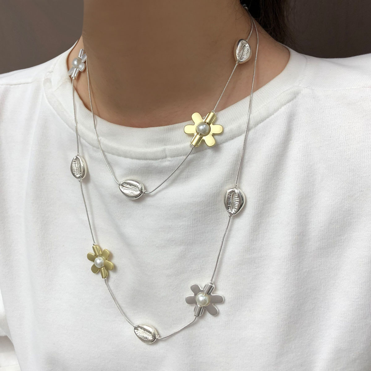 民族风金属花朵叠戴多巴胺项链女长款多层高级感轻奢锁骨链毛衣链,饰品/流行首饰/时尚饰品新,项链,淘宝优惠券,粉丝福利购,淘宝优惠卷